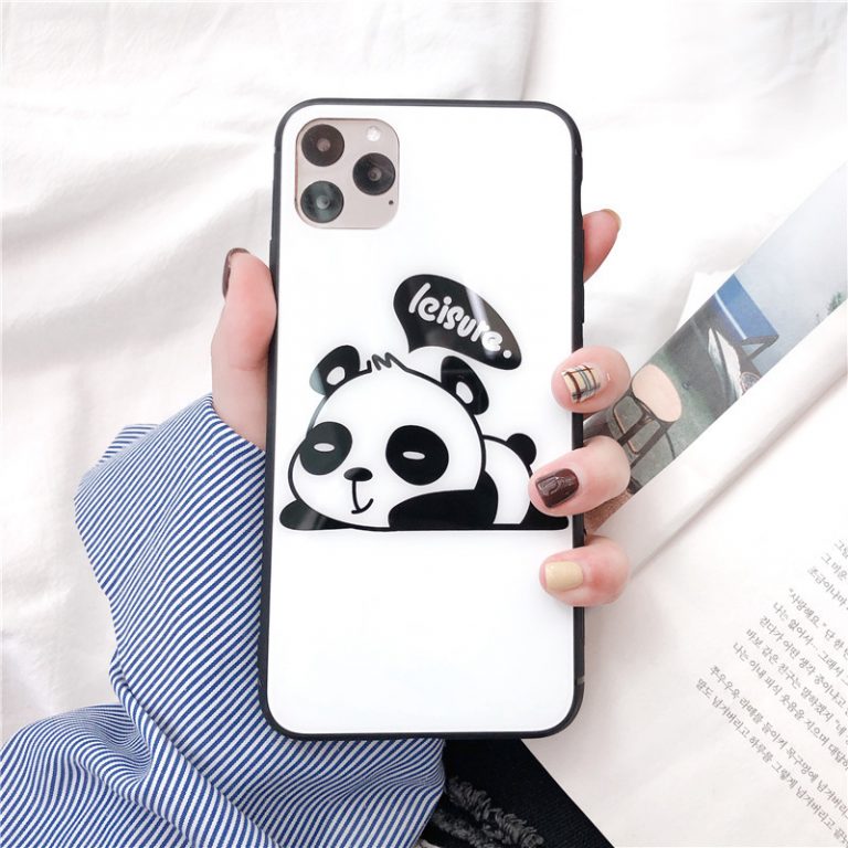 Black-and-White Panda Cartoon Drawings Phone Case - Panda Online Buy